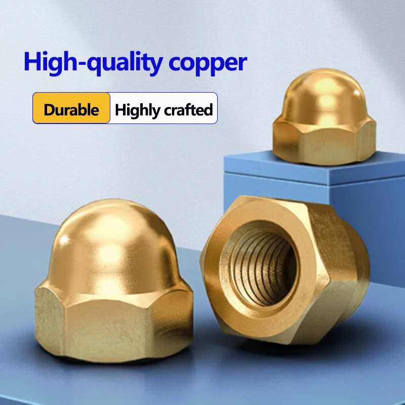 

Copper Cap Nuts and Screws M3 M4 M5 M6 M8 M10 M12 M14 M16 M18 M20, Hex Cap Fasteners, Corrosion Resistant Hardware
