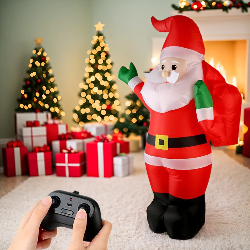 2.4GHZ Remote Control Inflatable Christmas Santa Claus Rechargeable Kids Realistic Electric Toy Santa Claus RC Giant Santa Claus