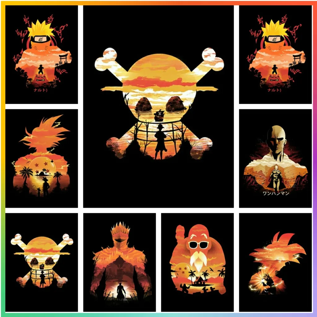 Patrón de pintura de diamante de punto de cruz de Naruto de Dragon Ball, bordado de mosaico de taladro completo, decoración del hogar, arte DIY 5D, artesanía colgante C