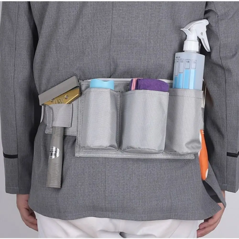 

3 Pockets Waist Tool Bag Hands Free Oxford Cloth Cleaning Storage Pouch Adjustable Belt Waterproof Waist Carrying Bag