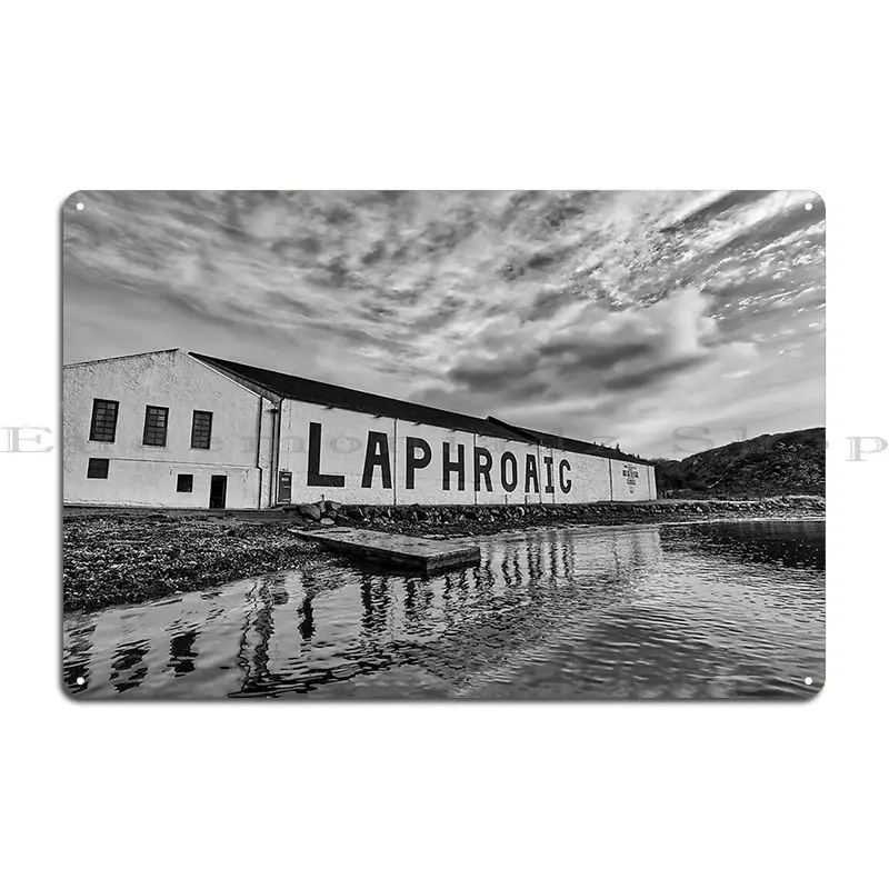 laphroaig distillery black and white Metal Sign Customize Club Printing Cave Rusty Tin Sign Poster