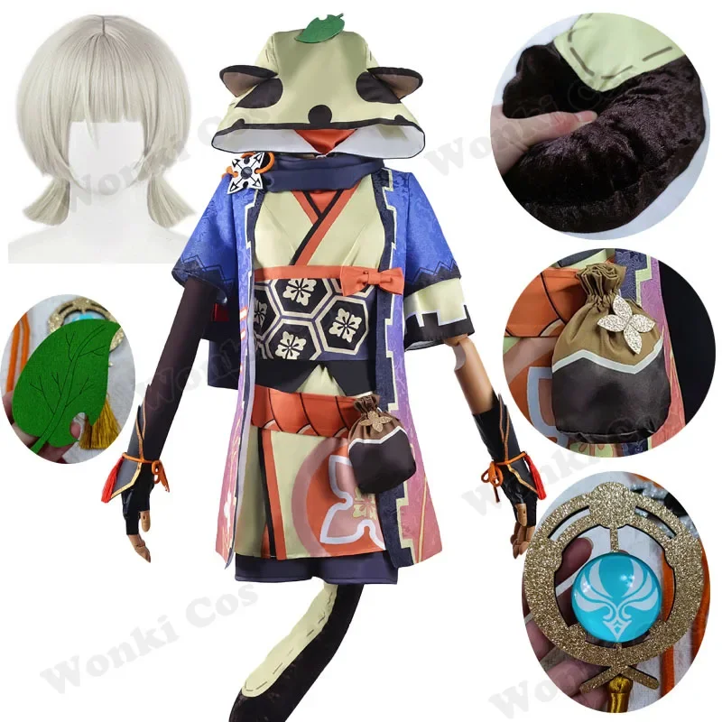 

Games impact Sayu cosplay costume wig with tail ninjia girl Gen cosplay Shin party costumes outfits