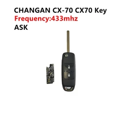 Car FOB Remote Key for CHANGAN CX-70 Changan CX70 Folding Remote Key 433Mhz FSK ASK ChangAn Car Key