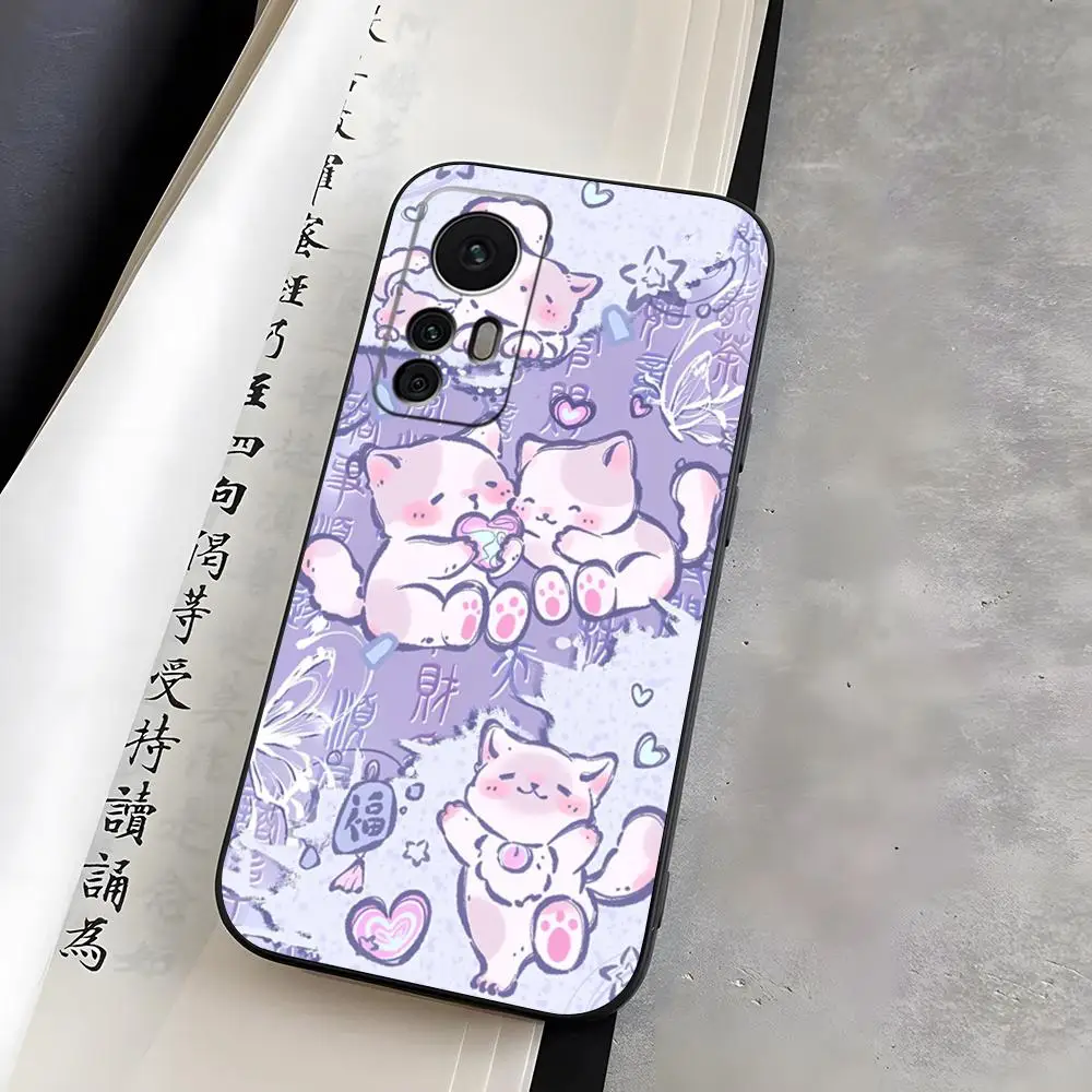 Rich Cute Animals Phone Case For Redmi Note 13 12S 12 11 10 7 8 9 T 10A A2 Pro Plus Black Funda Silicone Cover