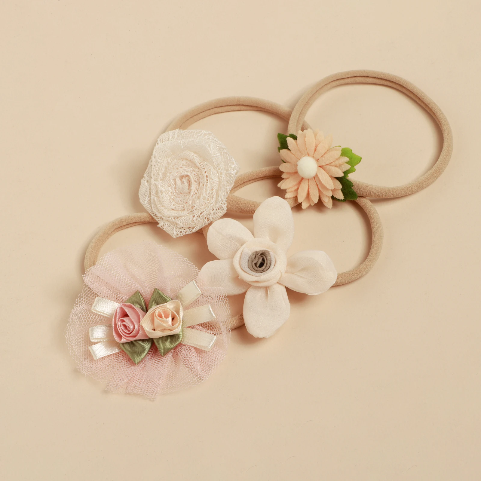 10pcs Simulation Florals Baby Soft Nylon Headband Girl Adorable Decor Hairband Toddle Spring Photograph Fashion Hair Accessories