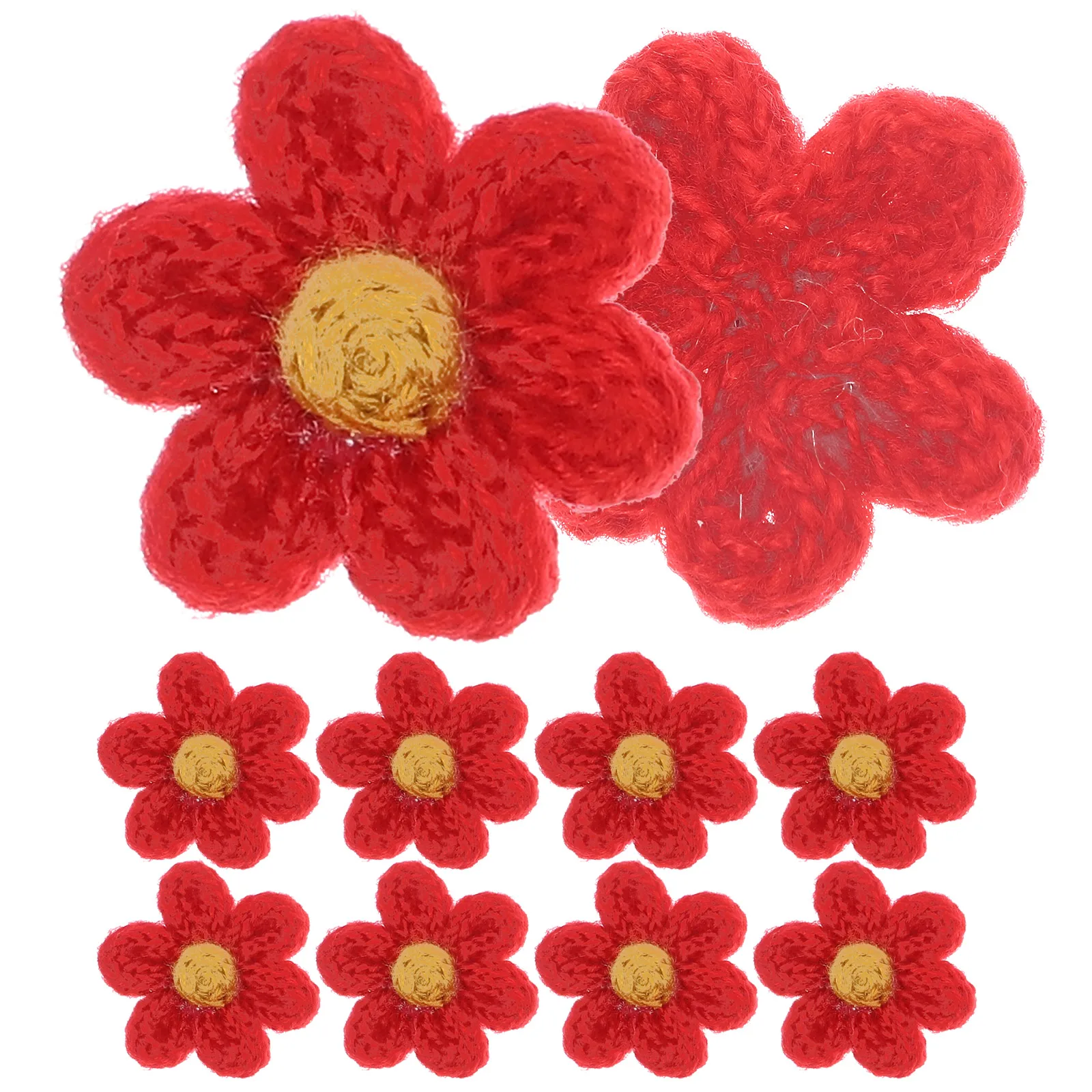 

10 Pcs White Mini Yarn Flower Patches Embroidered Decorative Sew On Appliques for Clothes Bags DIY Projects Repair Accessories