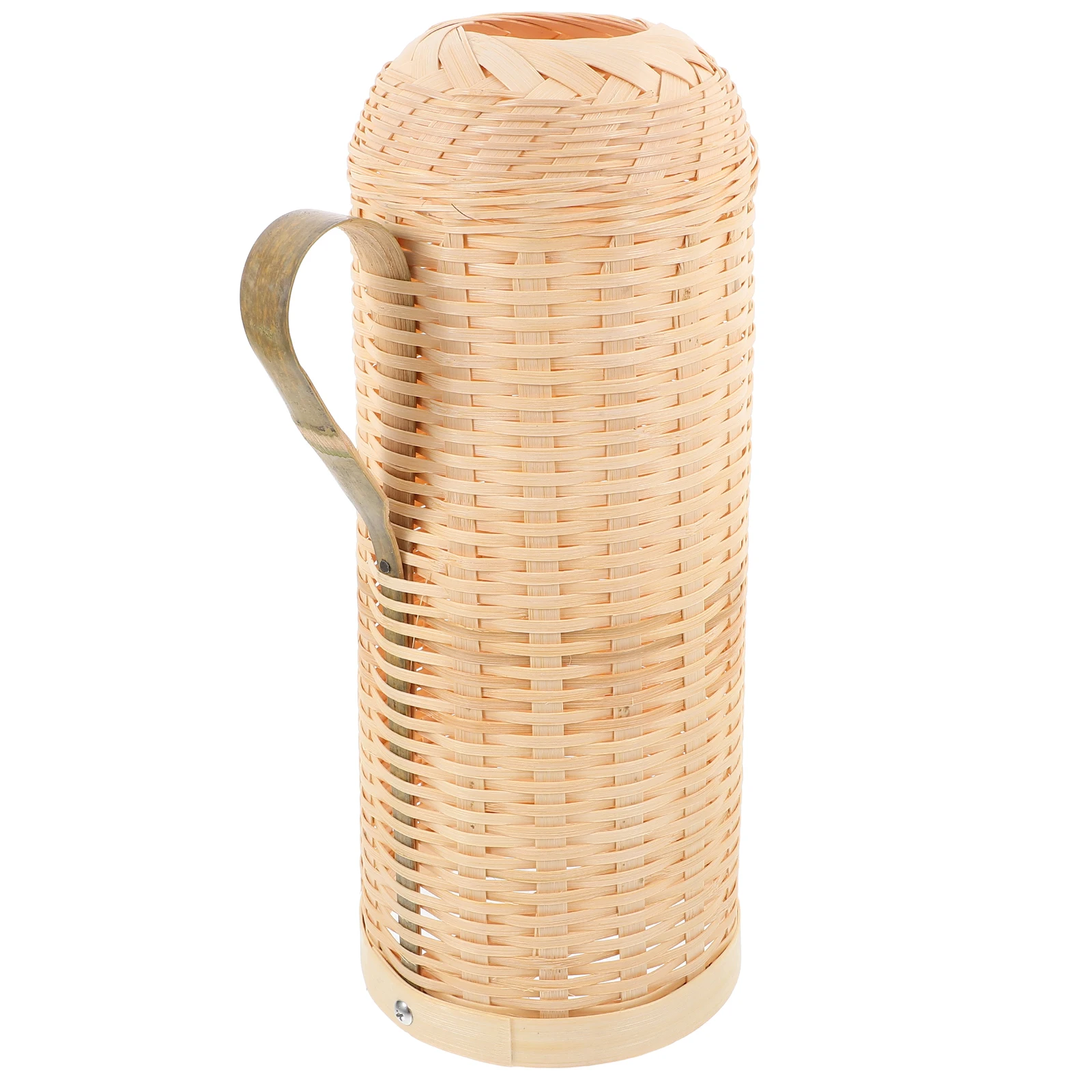 

Bamboo Thermal Kettle Insulated Water Bottle Woven Sleeve Retro Heat Retention Coffee Carafe Cover Handmade Warm Keeping