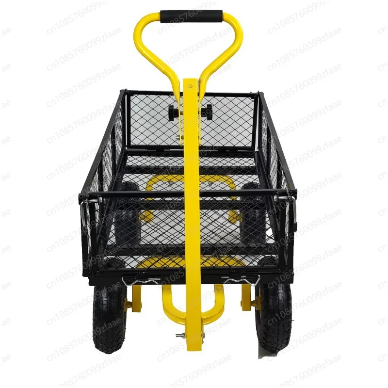 عربة حديقة شديدة التحمل بقوة 900 رطل، تصميم قابل للسحب، جانبية قابلة للإزالة