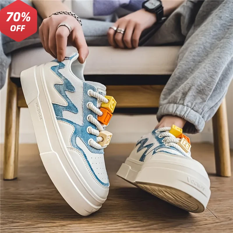 

Новые модные повседневные спортивные кроссовки с низким верхом в корейском стиле, 2026 года, нишевые кеды на толстой подошве, персонализированная мужская повседневная обувь