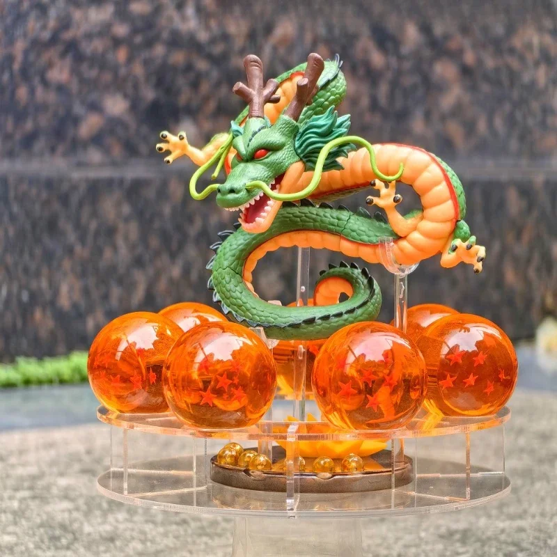Figurka Anime Dragon Ball Shenron, zabawka akcji z kryształowymi kulkami smoczymi, akrylowa półka, kolekcjonerski model z kryształową kulą, prezent.