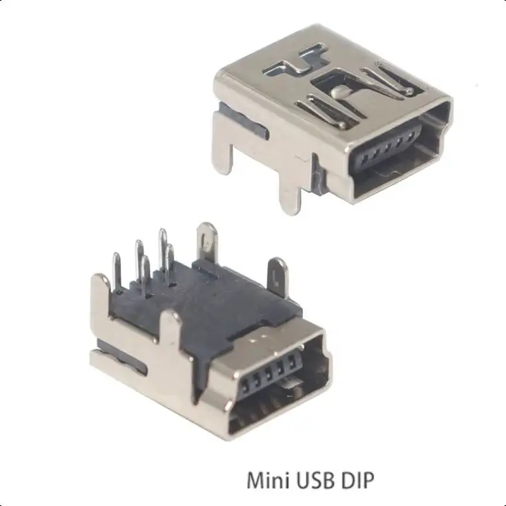 【50-10PCS】Mini USB Type B 5-Pin Female Socket 4 Legs DIP Jack Connector Plug-in For Mobile Phone MP3 MP4 MP5 PS3 Repair Part