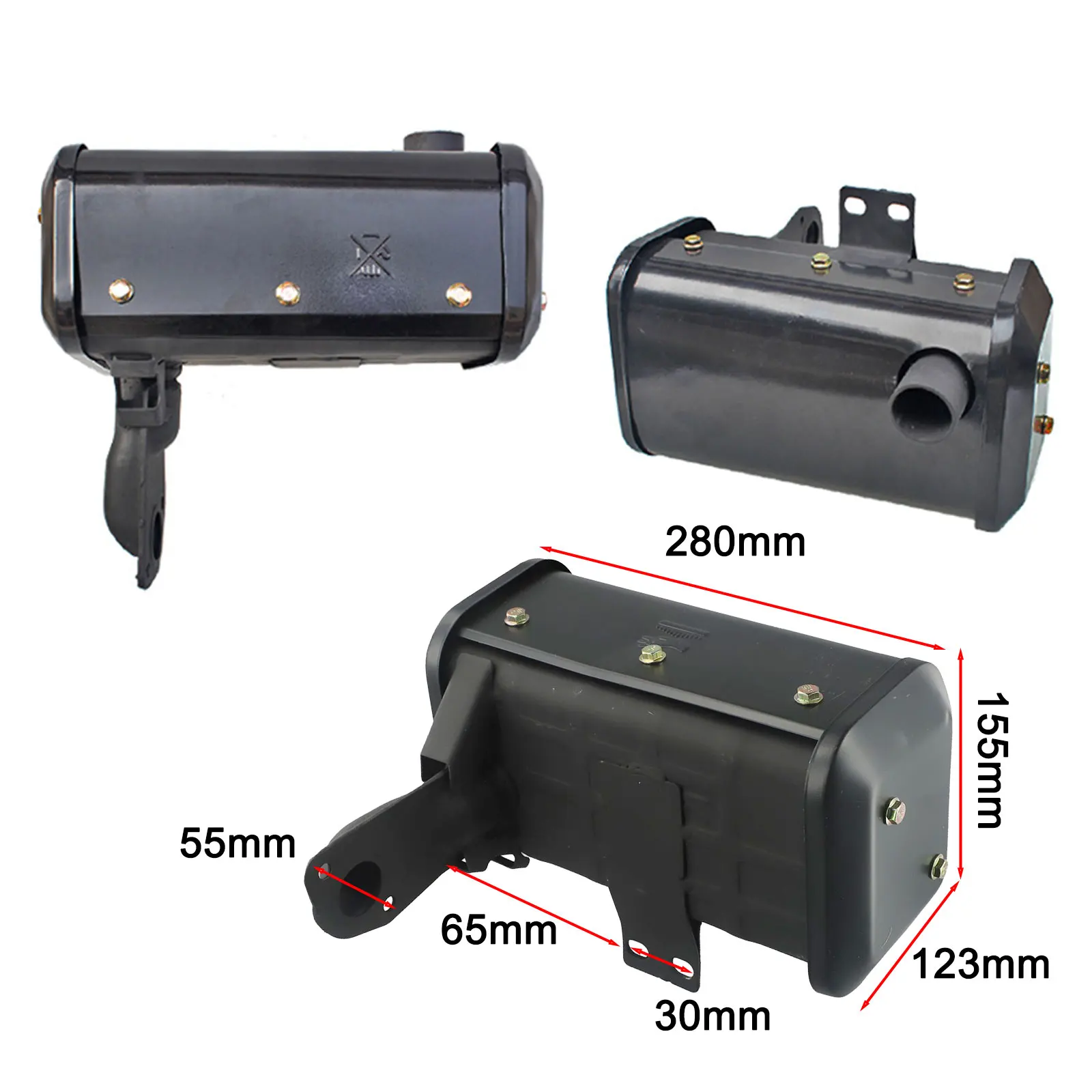 1pc Aluminum Alloy Exhaust-Muffler For 170F/173F 178F 186F/188F 192F Generator Suitable For Diesel-Tiller Cooling Systems