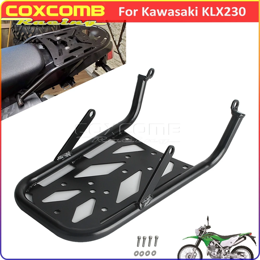 For Kawasaki KLX230 Motorcycle Luggage Holder Rear Cargo Shelf Mount Bracket For KLX 230 Tail Top Case Carrier Rack Steel Parts