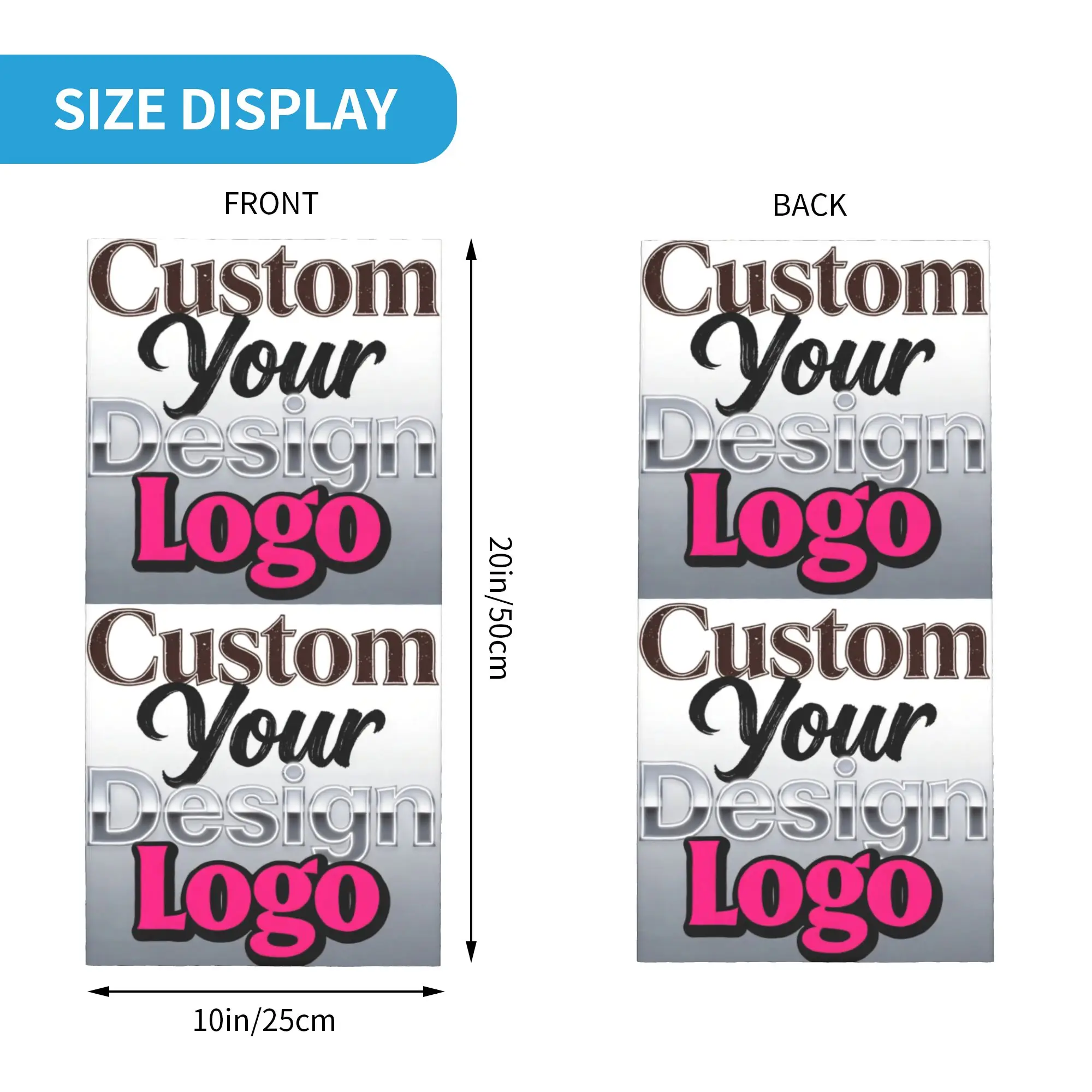 Custom Custom Your Design Logo Bandana Winter Neck Warmer Windproof Wrap Face Scarf for Ski Personalized Photo Gaiter Headband