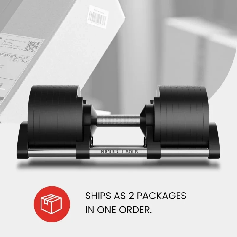 AQNUOBELL Pair 5-80 lbs : the Adjustable Set to Replace 16 Sets of Dumbbells. Add Nuobell Dumbbell