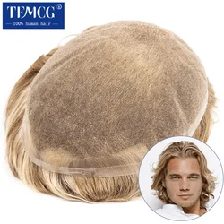 Men Toupee Full Lace 100% Natural Human Hair Toupee Men Wig Breathable Male Hair Prosthesis Replacement System Unit Wigs For Men