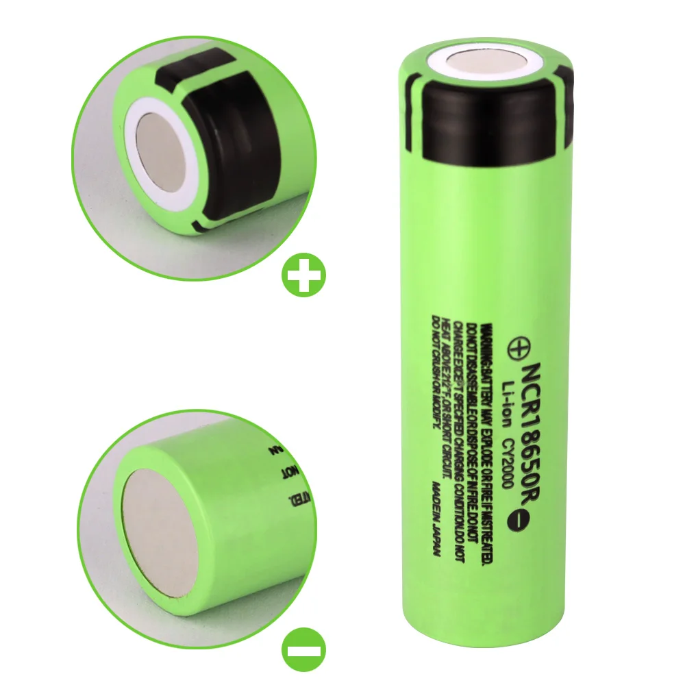 1-10PCS NCR18650R 2000MAH 3.7V 18650 Rechargeable Battery Lithium Batteries High Performance Li-ion Cell