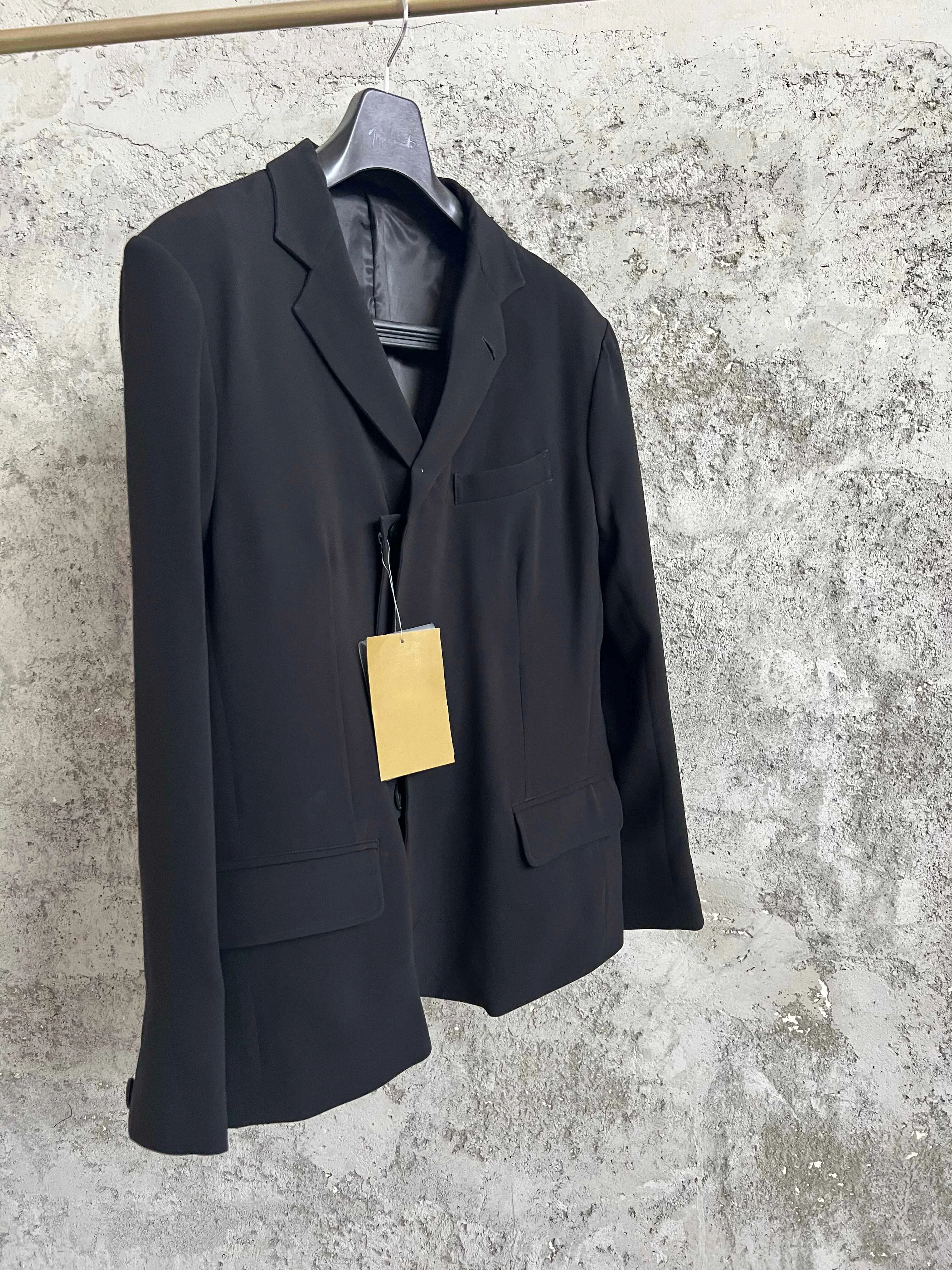 TOP-YAMAMOTO Original dark wool flap pocket suit jacket