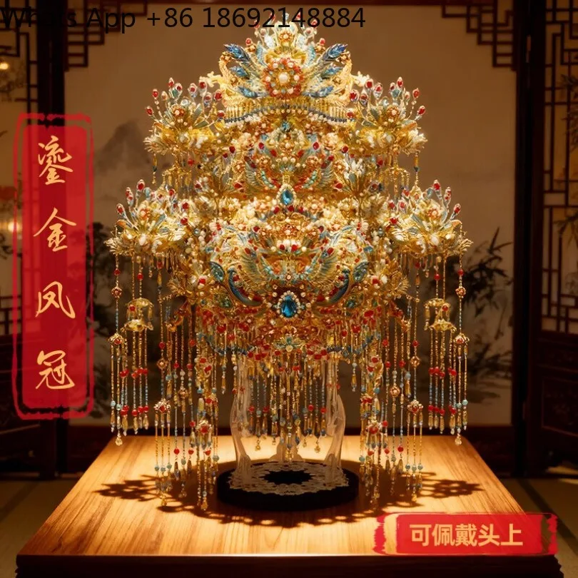 Gilt Fendai 22 Phoenix Crown three-dimensional metal puzzle, Shili Hongzhuang handmade DIY full set of material packs