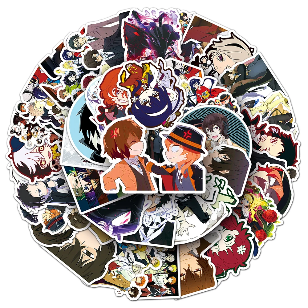 10/30/50pcs Japanese Anime Bungo Stray Dogs Stickers Decals DIY Skateboard Phone Luggage Car Cool Cartoon Sticker Decoration Toy