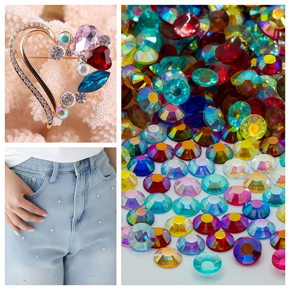 Transparenter AB-Harz, funkelnder Strass, 2–6 mm, mehrere Spezifikationen, DIY-Schmuckmaterial, Kleidung, Schmuck, Dekoration, Diamant