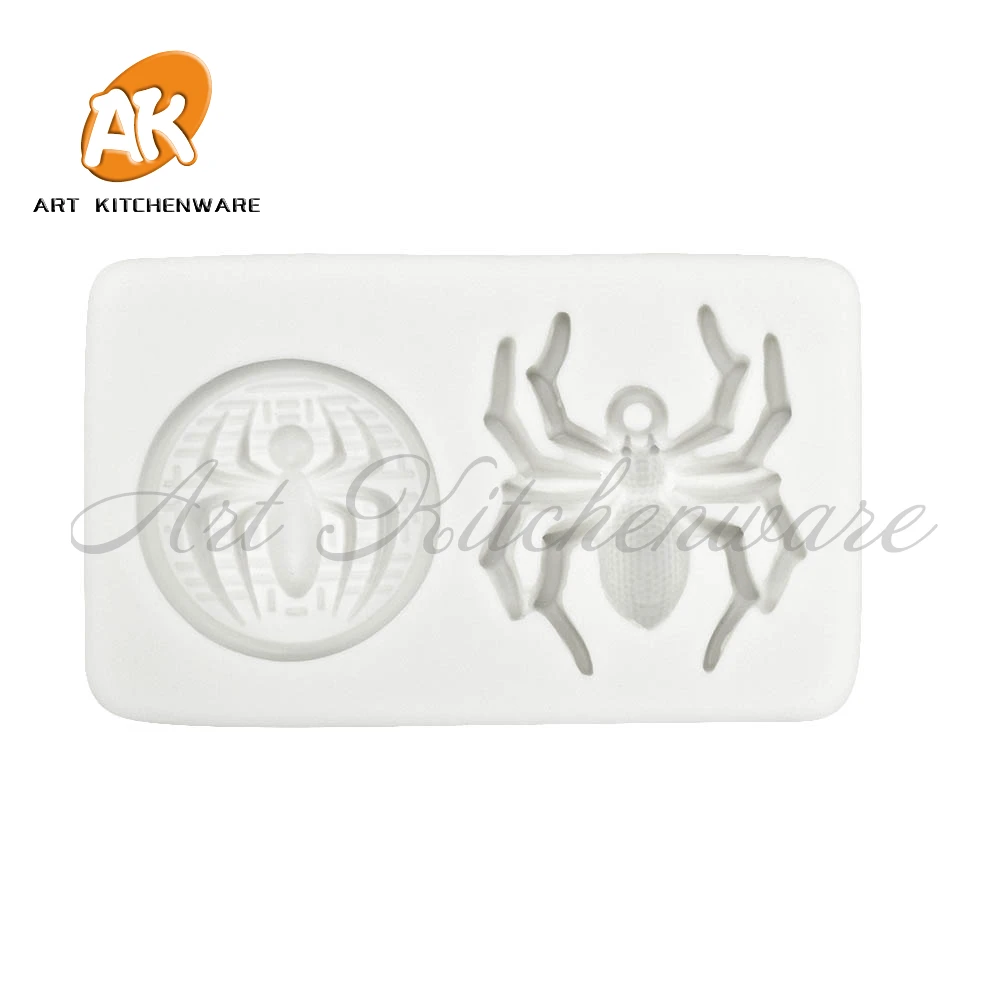 3D Halloween Small Spider Design Silicone Mold DIY Fondant Chocolate Mould Handmade Clay Model Cake Decorating Tools Bakeware