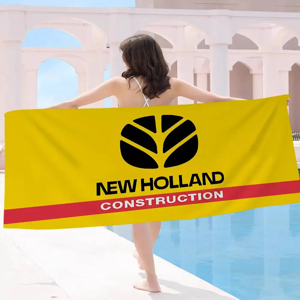 New Holland Logo Beach Towel Colorful Bath Towels for Girl Microfiber Quick Dry Custom Sand Free Beach Yoga Spa Gym Pool