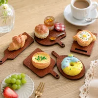 20/200x Wood Mini Cutting Boards Multi Shapes Mini Wooden Plate Dollhouse Bakery Dessert Display Accessory DIY Crafts Decoration 5