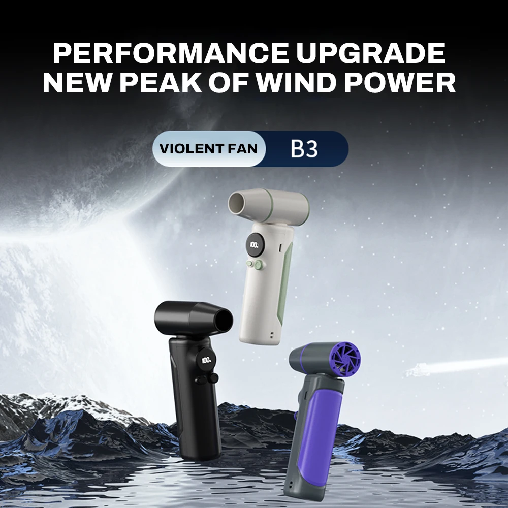 Outdoor Portable Handheld Fan Mini Cooling Fan Personal Turbo Fan Rechargeable 5000mAh 100-level Free Control High Speed Fans