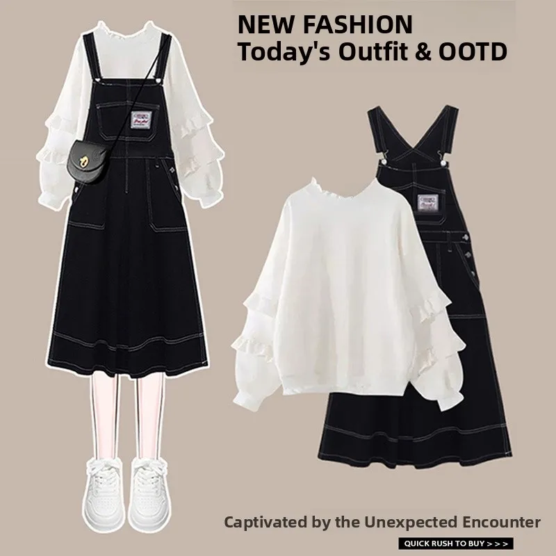 

Soft Autumn New Women's Suit Set Long Sve Slim Fit Strap Dr Two Piece Set Faionable Casual Comfortable Cotton Blend