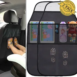 1/2Pc Baby Kids Car Safety Seat Protector Mat Kick Mats Cushion Seat Back Protective Cover Non Slip Storage Bag Pocket Organizer