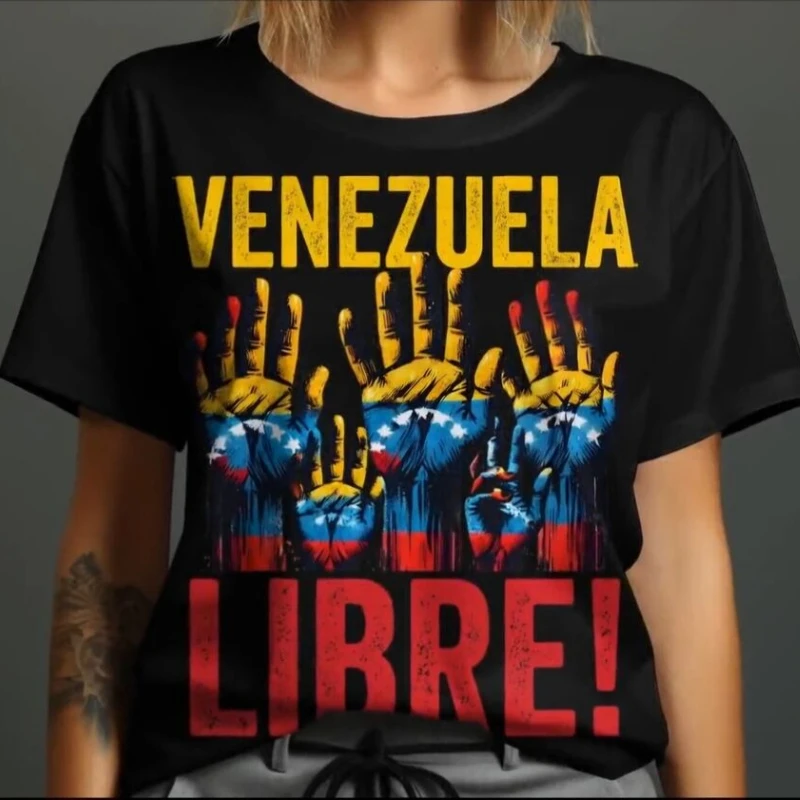 Free Venezuela! T-shirt Venezuela Tshirt Women Graphic T Shirt Girl Y2k Clothes Free Venezuela Shirt for Men and Women T-Shirt