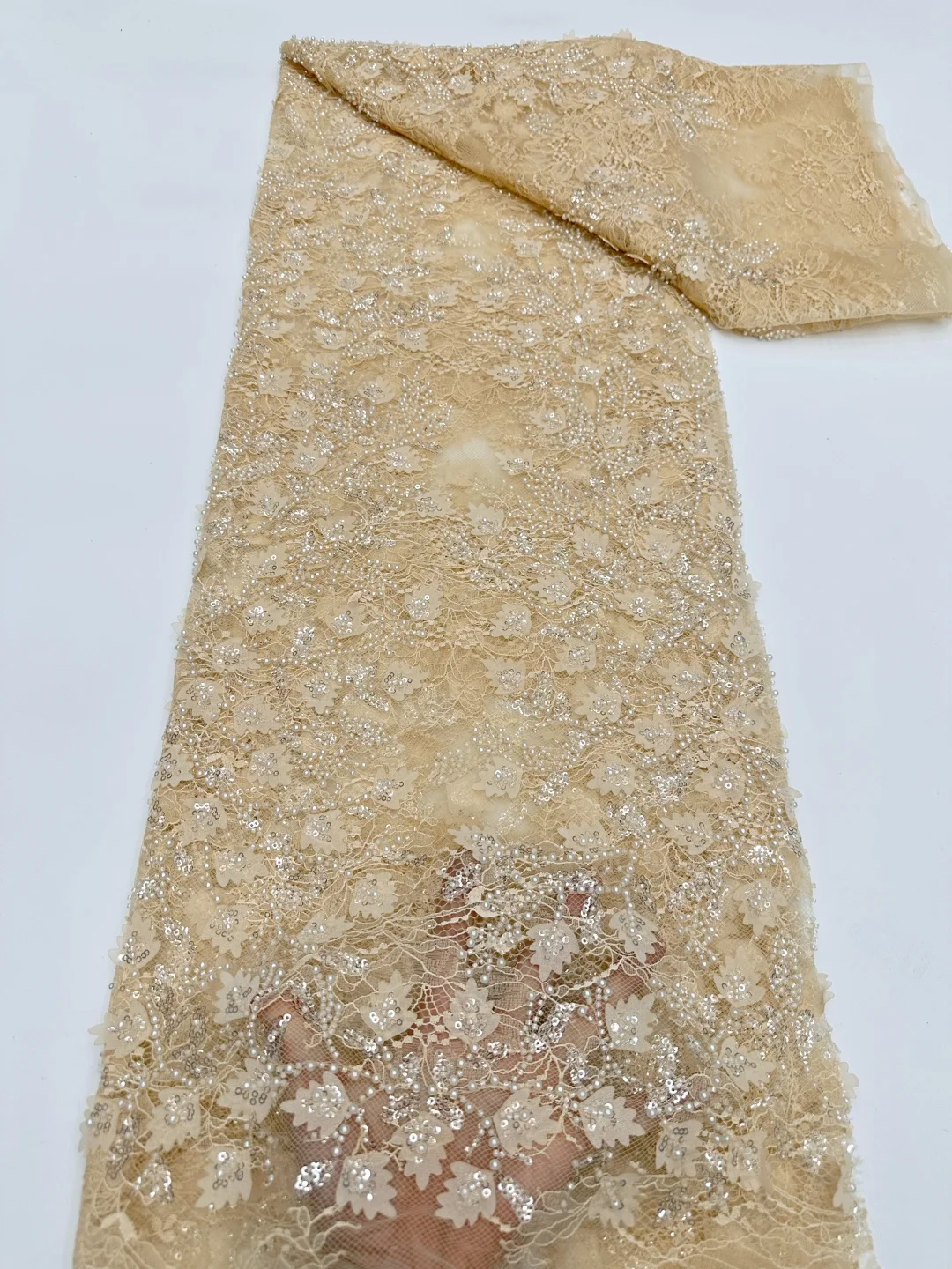 2026 African Lace Fabric Nigerian Laces Fabric High Quality Embroidered Net Fabric Mesh Lace French Sequin