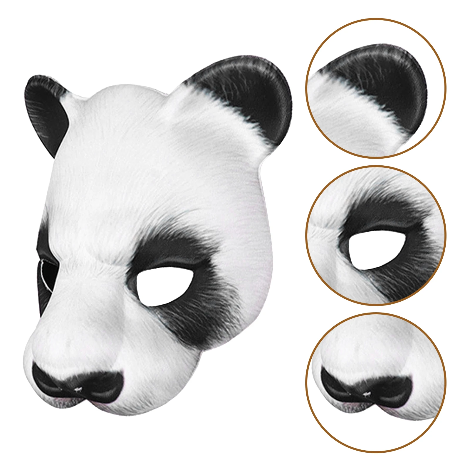 

Panda Mask Halloween Cosplay Prop Cute White Accessory Durable EVA Material Masquerade Masks Adults Animal Masks Perfect