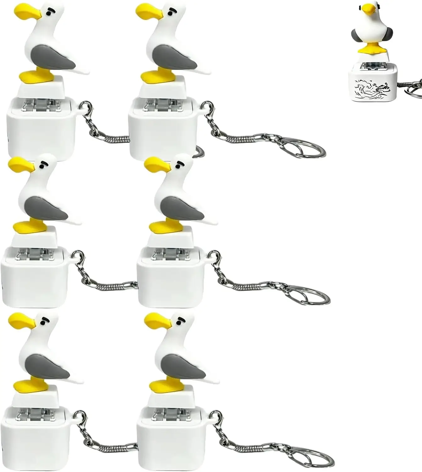 Новый электронный брелок-клавиатура Mine Bird Voice Keys, светящийся, со звуком декомпрессии, в виде маленькой чайки, креативный, USB-модель