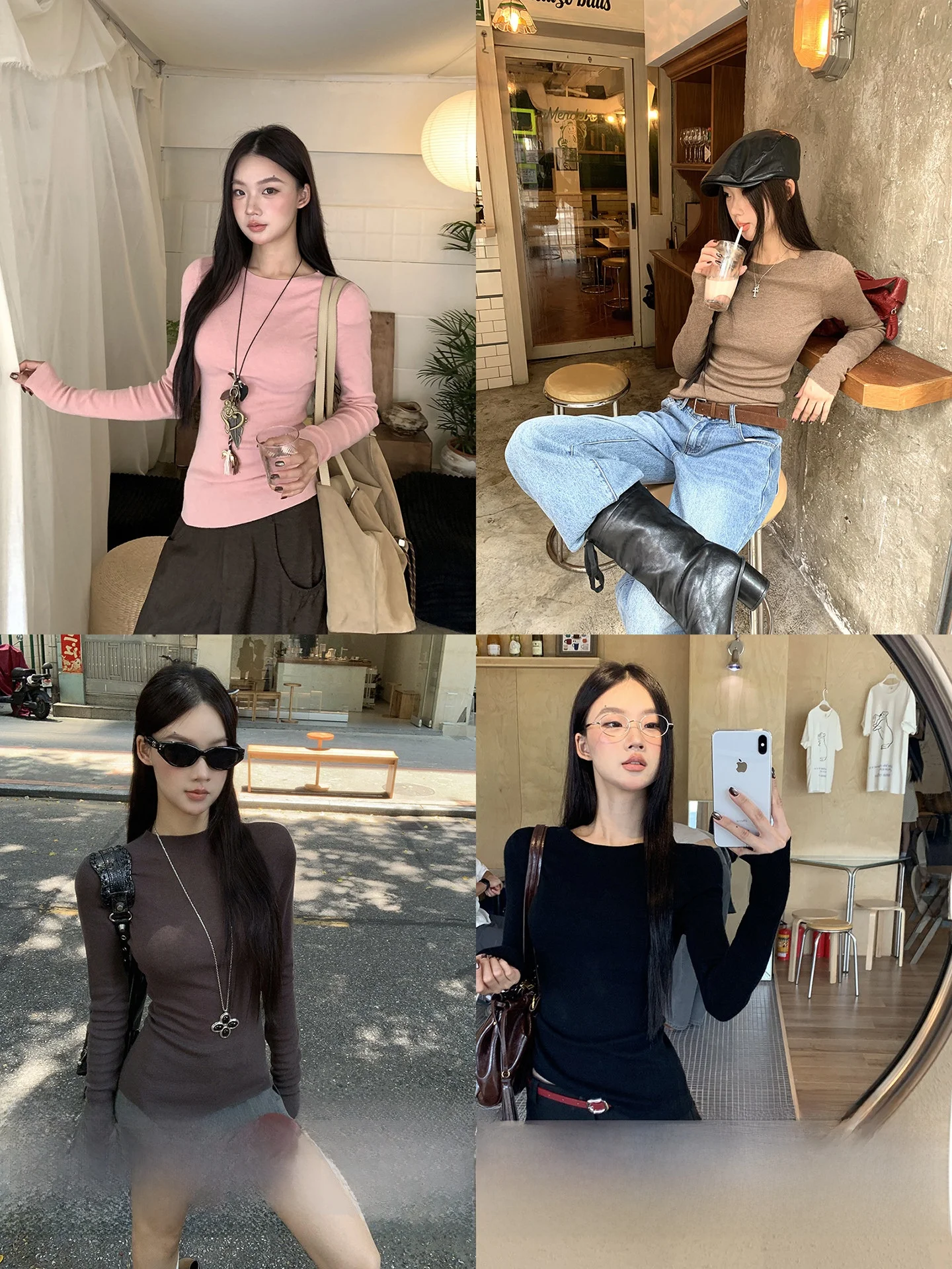

Spring Women's Knitwear Crew Neck Sweater Slim Fit Comfortable Atmosphere Lazy Style Long Sleeve round Neck Basic Color