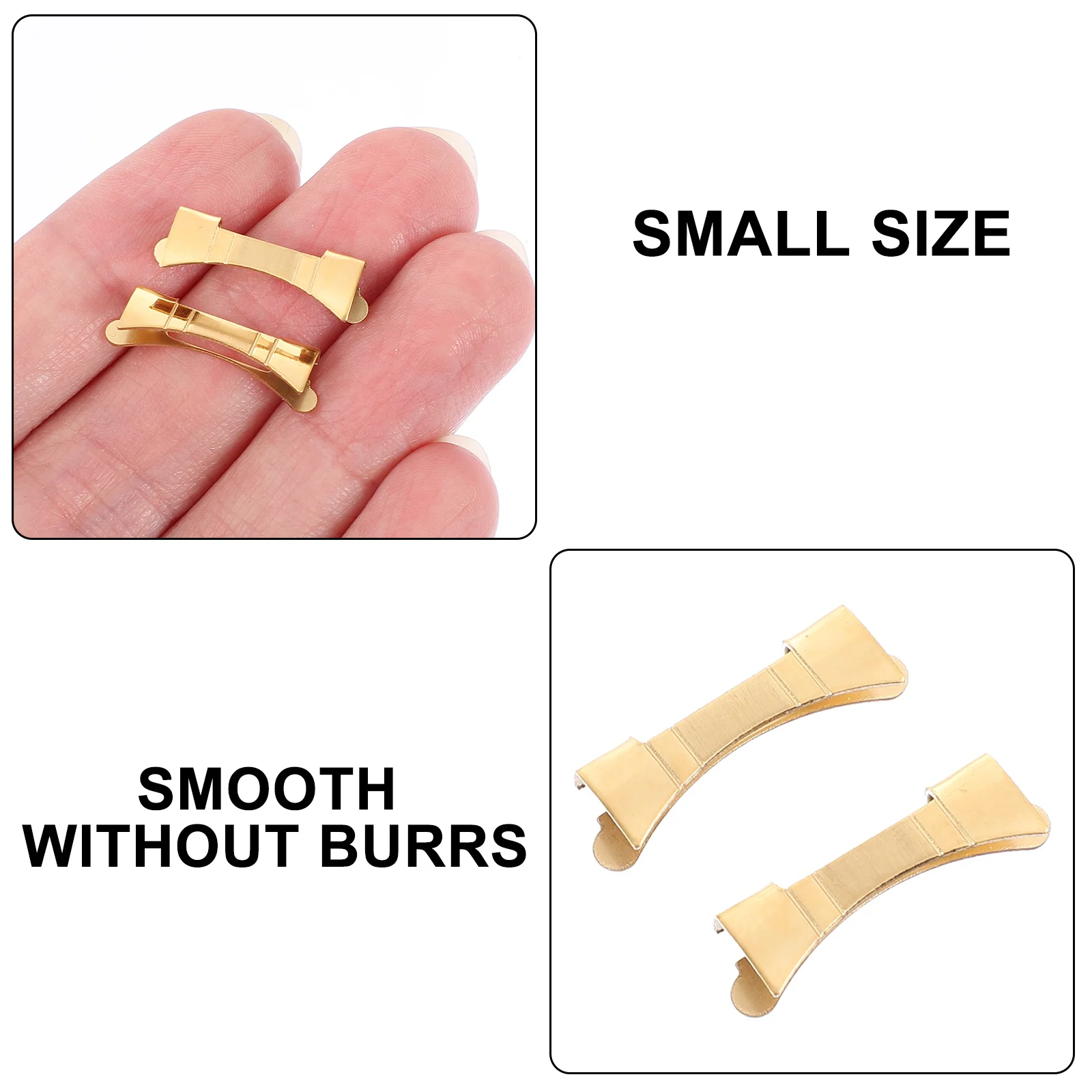 1Pair Stainless Steel Watchband Connecting Ends Reliable Locking Mechanism for Strap Replacement Easy to Use DIY Connector Part