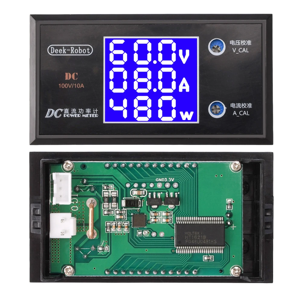 DC 0-100V 10A LCD-Display Digitales Voltmeter Amperemeter Wattmeter Spannungs-Strom-Leistungsmessgerät Spannungs- und Stromdetektor 12V 24V 36V 1000W – Detail 9