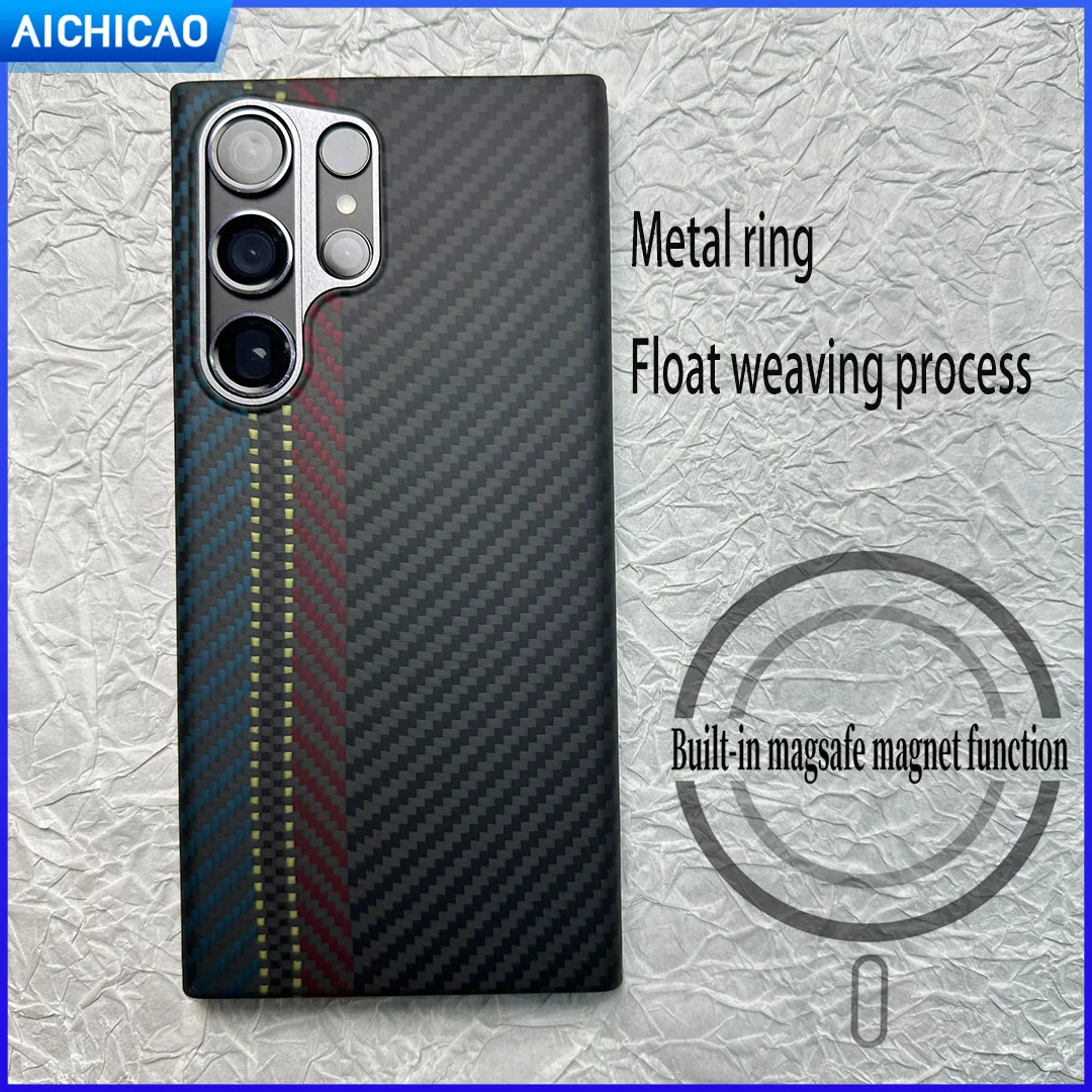 ACC-Carbon Real Carbon Fiber Case for Samsung Galaxy S23 Ultra, Aramid Fiber, Anti-fall busines Phone Case