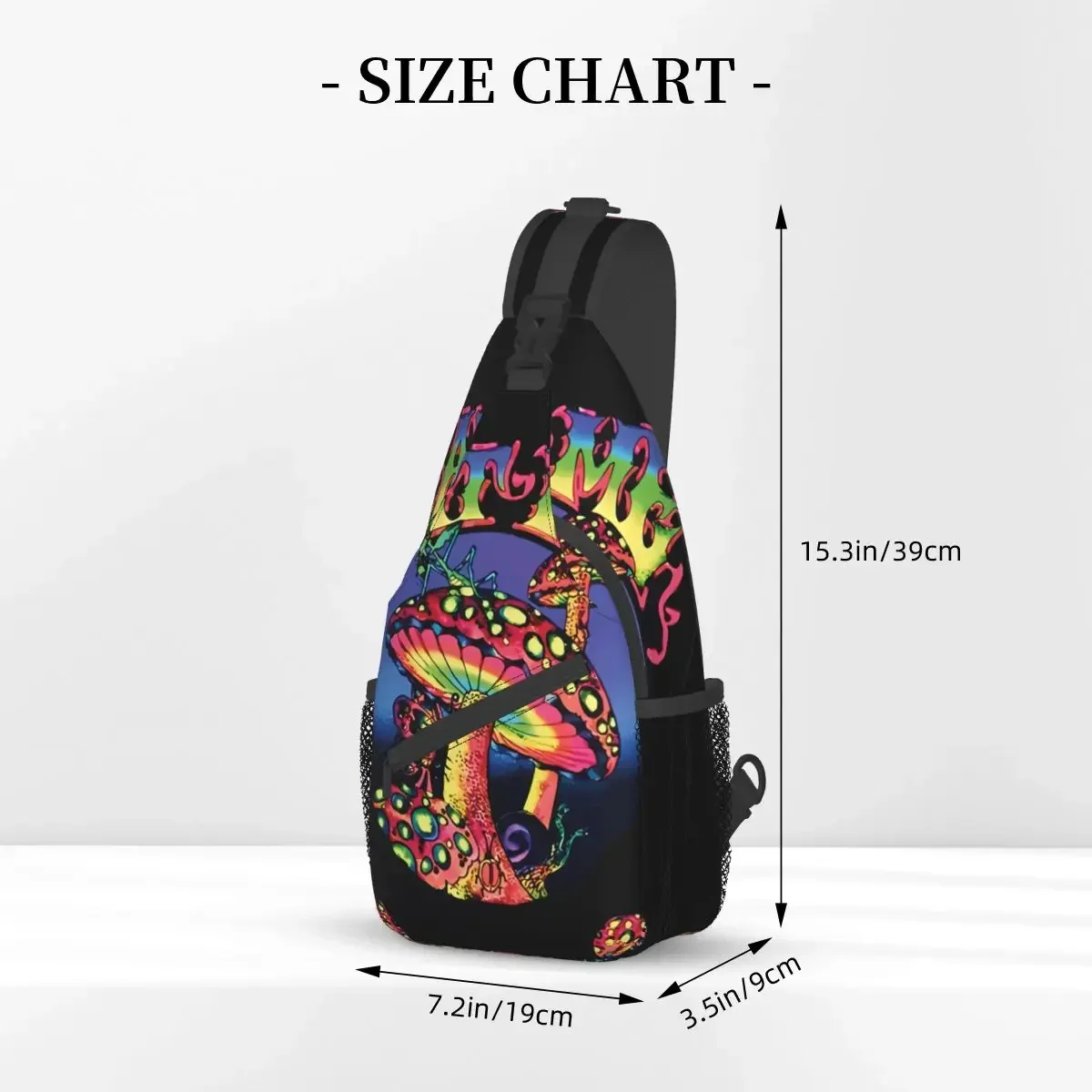 Mushroom Rectangular Magnet Crossbody Chest Bags Psychedelic Pockets Travel Pack Messenger Sports Teens Shoulder Bag Unisex