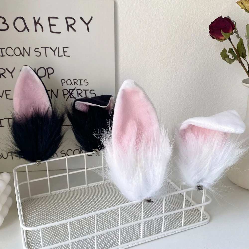 2pcs/Set Plush Rabbit Ear Hair Clips Sweet Bunny Barrettes Hairpins For Women Girls Easter Halloween Cosplay Party Decorations