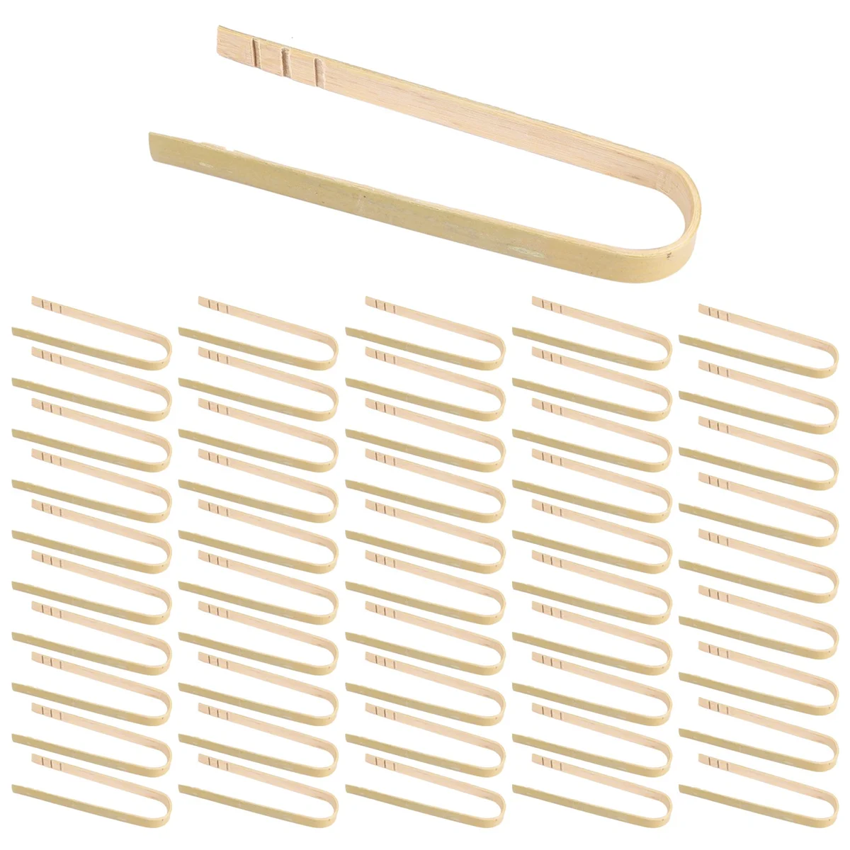 50 pinze utensili da cucina usa e getta mini pinze di bambù pinze per toast naturali per cucinare