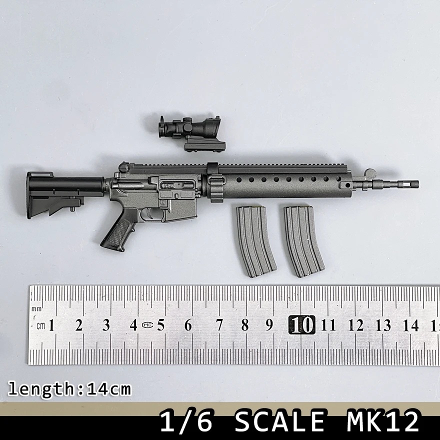 

1/6 Scale MK12 SPR Sniper Rifle Model Kit Plastic Assembly Military 12" Action Figure Accessory Soldier Collectible Gift
