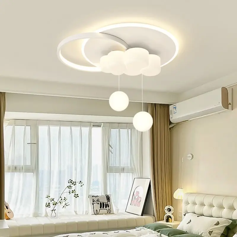 Minimalist Bedroom Ceiling Lamp With Hanging Bubble White Cloud Chandelier Light Living Room Indoor Decor Illuminaire 40cm 50cm