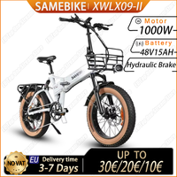 SAMEBIKE XWLX09-II Electric Bicycle 1000W Powerful Motor 48V15AH Lithium Battery Folding Electric Bike 20*4.0-In Fat Tire E-bike