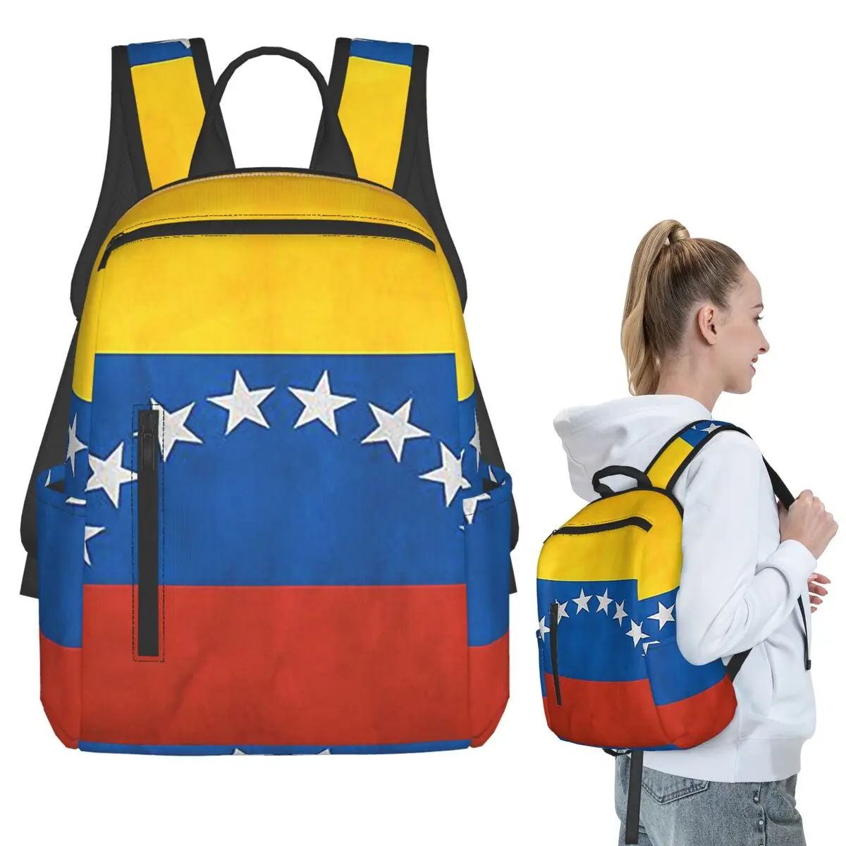 

Venezuela Venezuelan Flag National Flag Of Venezuela Backpack Student BookBag Kids School Bag Computer Shoulder Bags Men Women