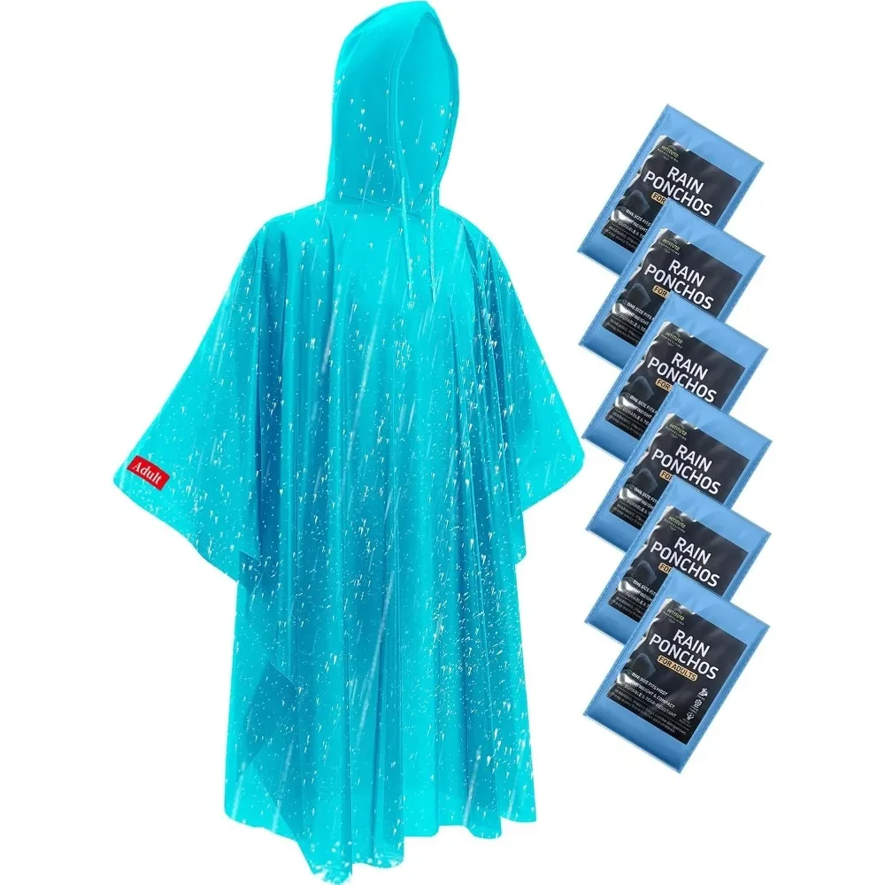 

Hitituto Rain Ponchos for Adults - Extra Long Emergency Poncho with Hood, 6/12/24 Family Pack Raincoat, Home Survival Kits