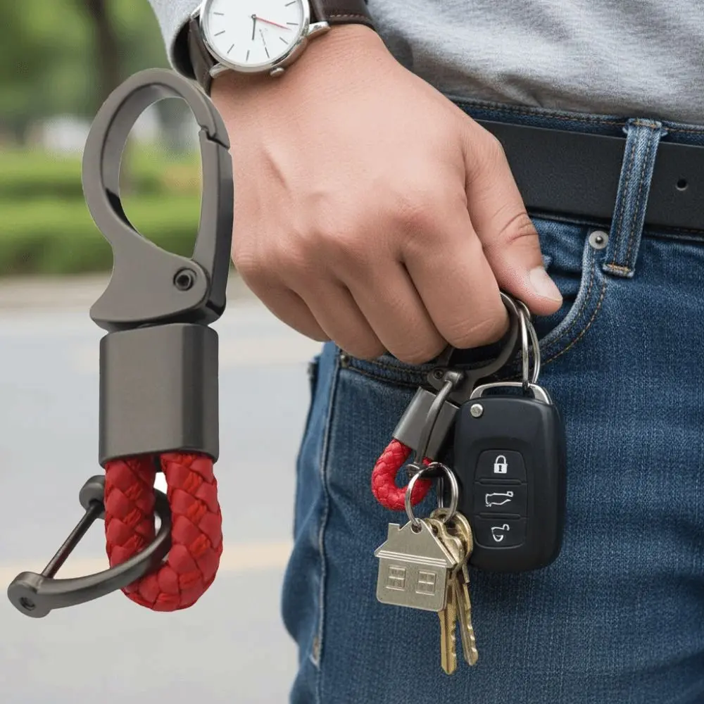 High Quaility Braided Rope Keyring Detachable Design Car Accessories Metal Keychain Retro Style Car Key Rings Holder Auto Gift