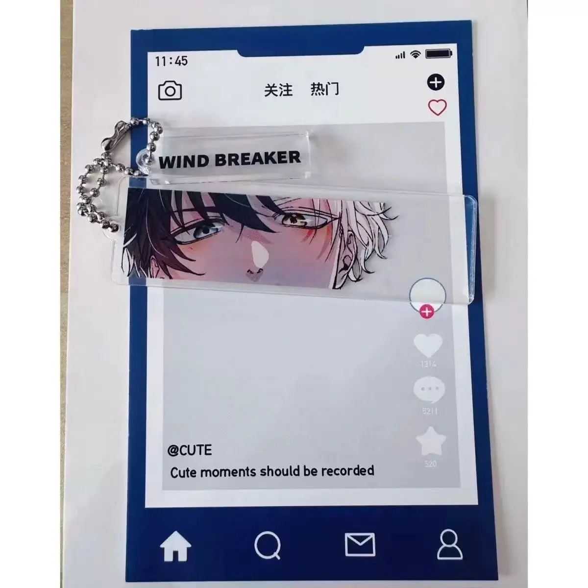 Wind Breaker Eye Series Anime Keychain Women Sakura Haruka Acrylic Key Chain Man Suou Hayato Key Ring Bag Pendant Ornament Gift