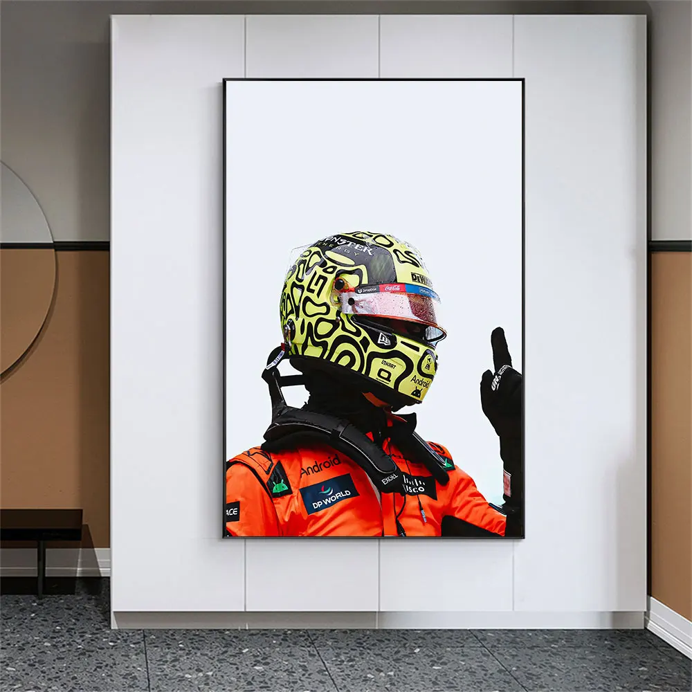 

F1 Formula 1 Poster Canvas Lando Norris Champion Celebration Finger Up Cool F1 Fan Gift Home Office Decor
